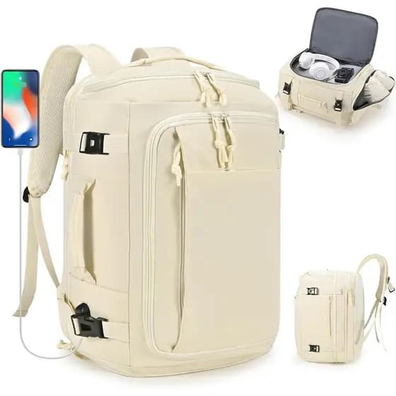 Mochila de Viagem 40x30x20cm, Mochila de Viagem Expansível 30-35L, Bolsa para Itens Pessoais 40x30x25cm, Mochila para La