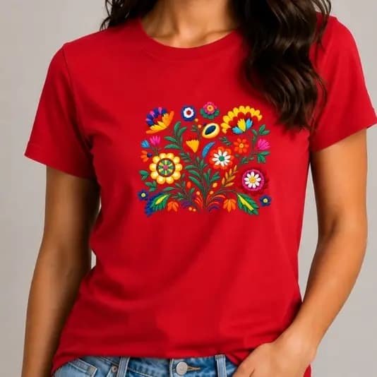 Camiseta Feminina Estampada Floral Jardim Encantado T-Shirt Casual Academia