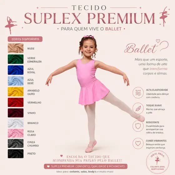 Conjunto Elegante Infantil Feminino Saia e Body Manga Curta E Gola Redonda Em Suplex