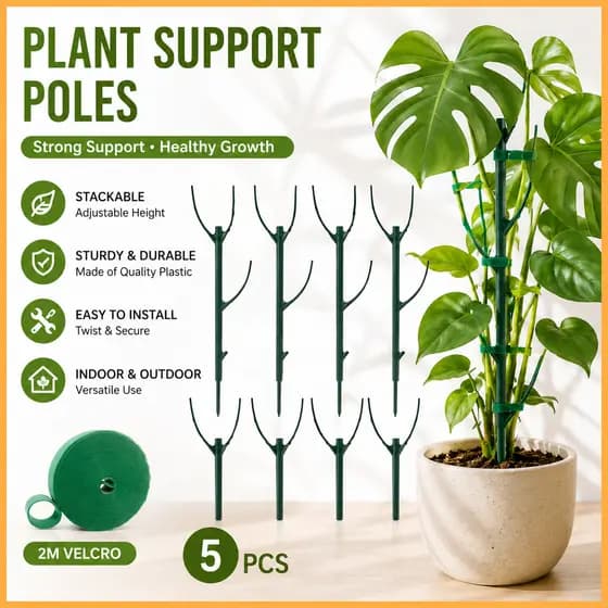 Empilhável Monstera Planta Suporte Musgo Pólo Interior Ao Ar Livre Escalada Titular Vara Para Vasos Altos Plantas 5 Pólo