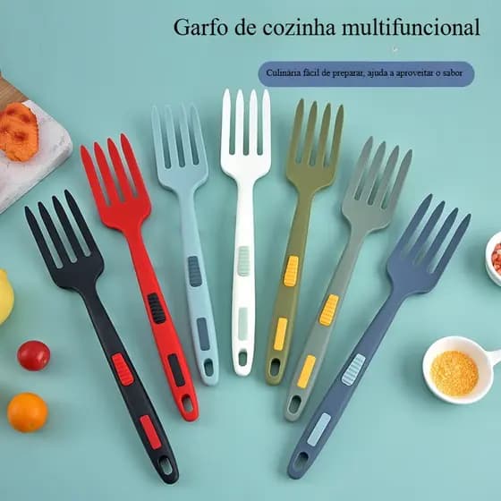 Garfo de macarrão, utensílio de cozinha Garfo de macarrão grande de silicone para cozinhar