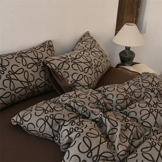 Casa coisas boas deus cor algodão conjunto de quatro peças criativo abstrato puro algodão colcha capa cama b & b estilo