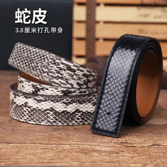Cinto masculino de pele de cobra, cinto de alta qualidade, elegante, exclusivo, jovem, sem cabeça, calças perfuradas, ac