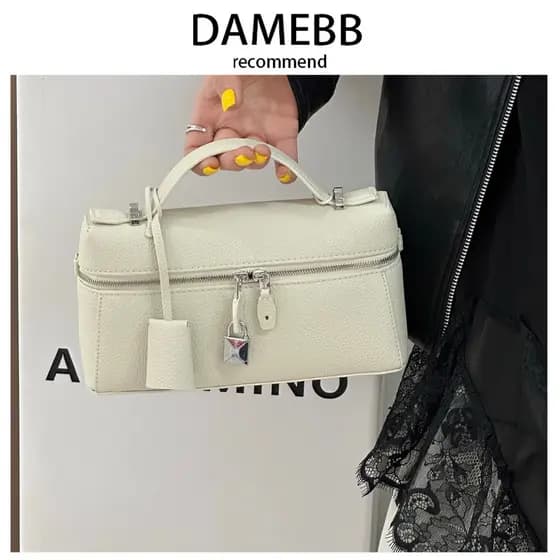 DAMEBB Textura Minimalista Portátil Pequena Bolsa Quadrada Bolsa para Celular Lancheira Bolsa Feminina 2026 Novo Estilo