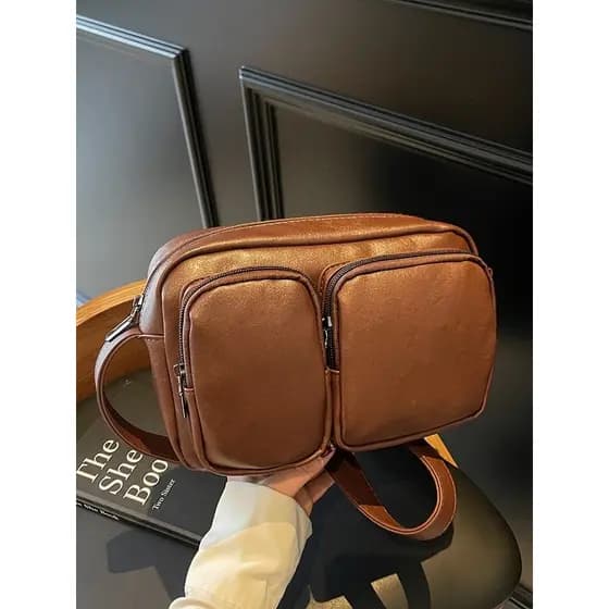 Multi-bolso Design pequeno quadrado saco feminino 2025 novo estilo All-Match Commuter multi-camada pequena bolsa de ombr