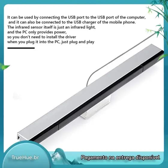 Barra De Sensor De Substituição USB Infravermelho TV Ray Com Fio Remoto Bar Para Wii/U