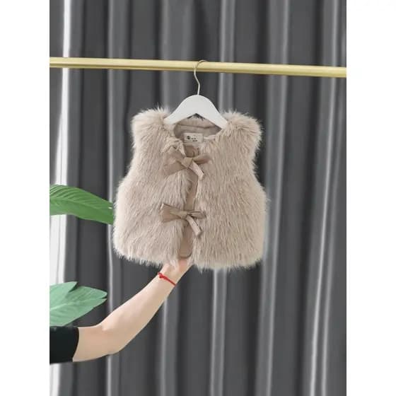 Colete infantil roupa externa outono inverno imitação de pele de raposa colete de bebê meninos meninas roupas infantis c