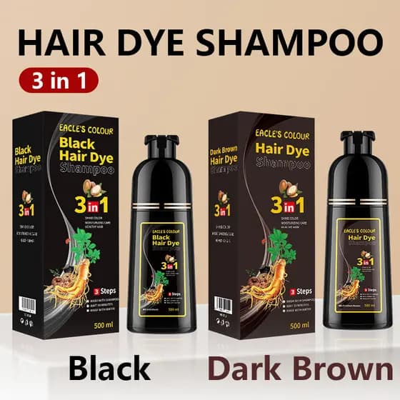 Herbal 3 em 1 bolha tintura de cabelo Shampoo 500ml casa uma lavagem cor tintura de cabelo planta capa suave cabelo bra