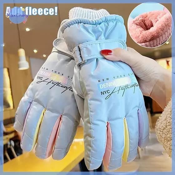 MCHY > Luvas de Esqui Femininas para o Inverno, Impermeáveis, à Prova de Vento, para Esportes de Neve, Modelo S com Tela