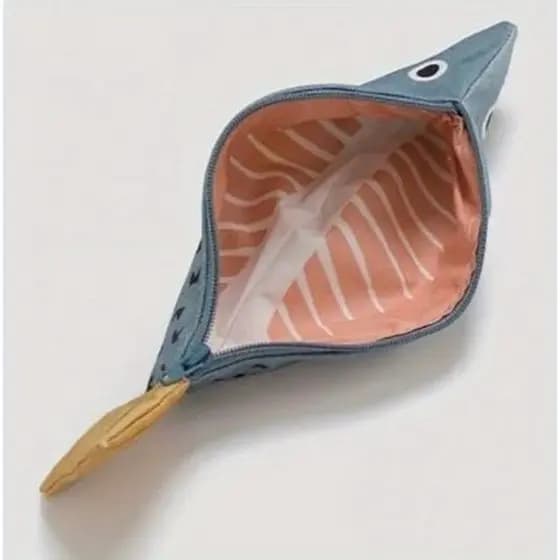 Estojo de Lápis em Forma de Peixe Pequeno, Conjunto de Armazenamento de Lápis Criativo, Caixa de Lápis em Forma de Peixe