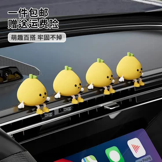 Figurinha de toranja interessante e criativa para o console central, decoração de carro de alta qualidade.