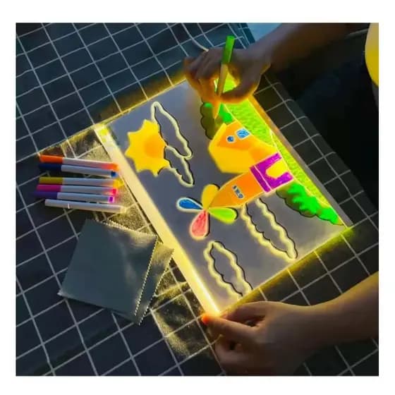 Quadro Desenho LED Infantil Luminoso Educativo