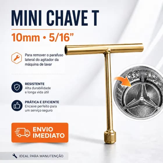 Chave T Canhão 5/16 RETIRAR CESTO Agitador Brastemp Consul 8 Blades Promoção