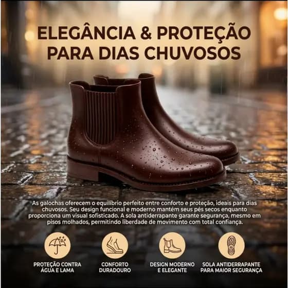 Bota De Chuva Feminina Galocha Enfermagem Hospitalar Elegante Impermeável Confortável 2026