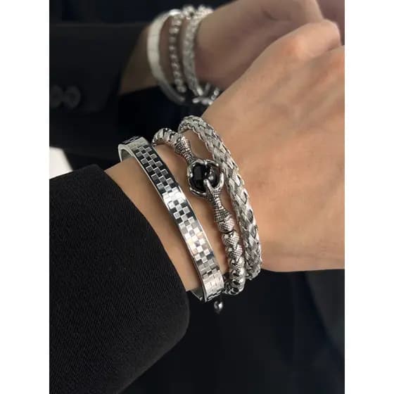 pulseira masculina pulseira Nicho titânio aço meninos Street Wear Hip Hop dragão garra pulseira feminina