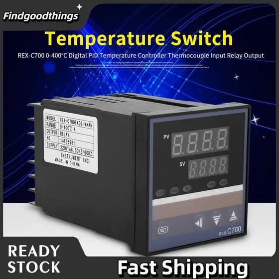 findgoodthings-br Termostato digital 220V Controlador de temperatura PID 0-400 REX-C700