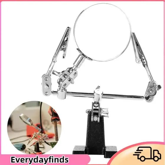 Everydayfinds-br Everydayfinds-br Clip Craft Stand Jóias Lupa Rotativa 5X Ampliação Acessório com 2 Grampos Ajudando