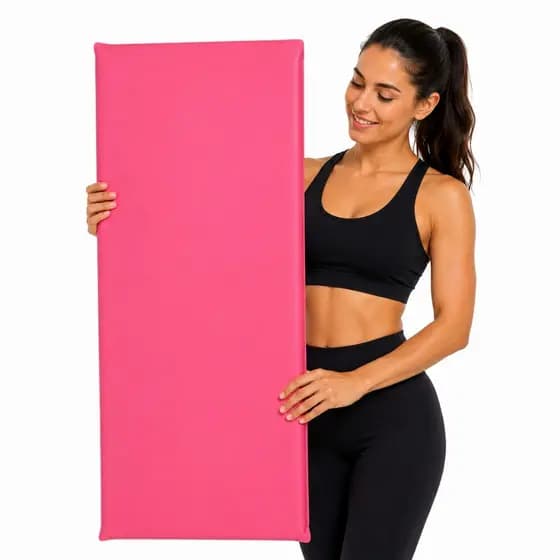 Colchonete Academia Rosa Exercícios Yoga Pilates Ginástica 90x40x3cm Costura Reforçada