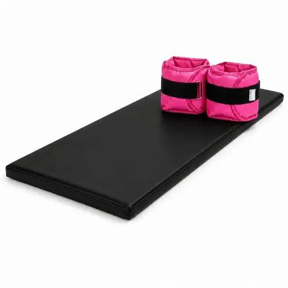 Preparação Física Colchonete 90x40x3 e Par Rosa 1kg 2kg 3kg 4kg 5kg Caneleiras Reguláveis