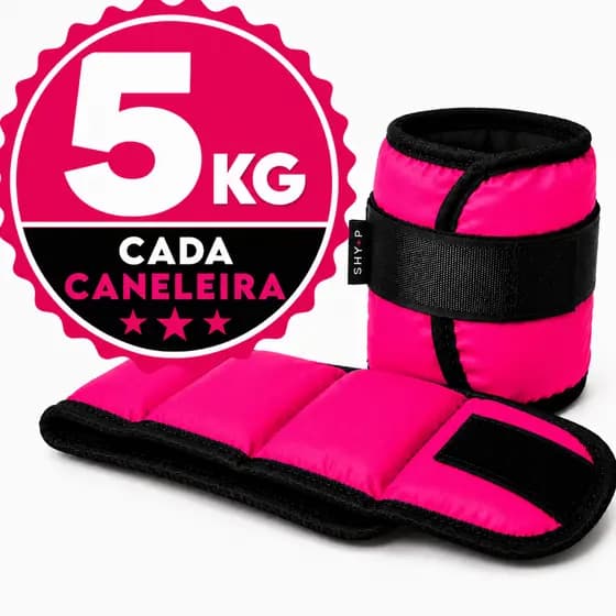 Par Tornozeleira Caneleira Rosa 5KG Fitness Academia Treinos Funcionais Exercícios