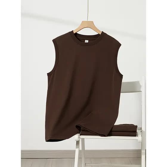 ((100% algodão Xinjiang) colete de algodão puro impervo pesado masculino solto colete esportivo sem mangas camiseta topo