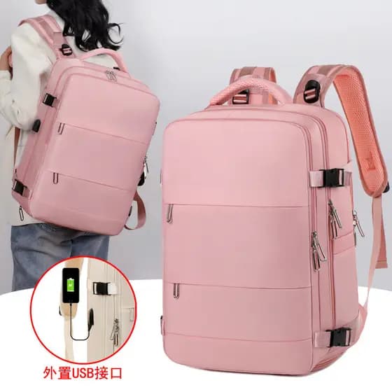 Nova mochila masculina e feminina, bolsa de viagem de grande capacidade, mochila casual com zíper duplo e múltiplas cama
