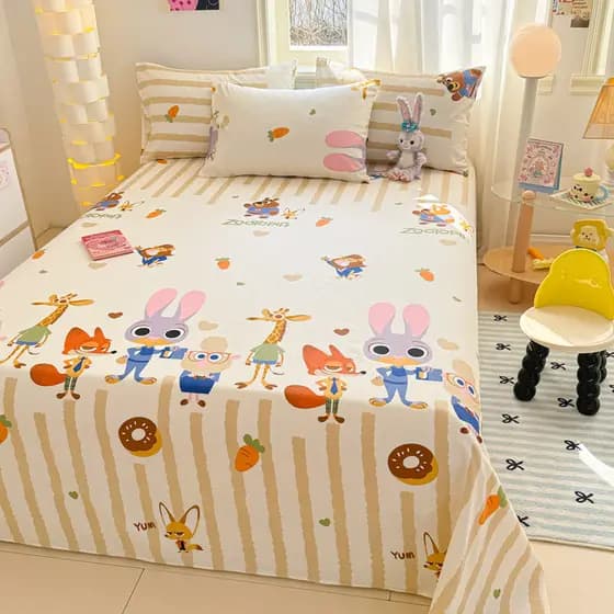 Lençol de produto único para crianças da Disney, algodão puro, classe a, conjunto de três peças, desenho animado, dormit