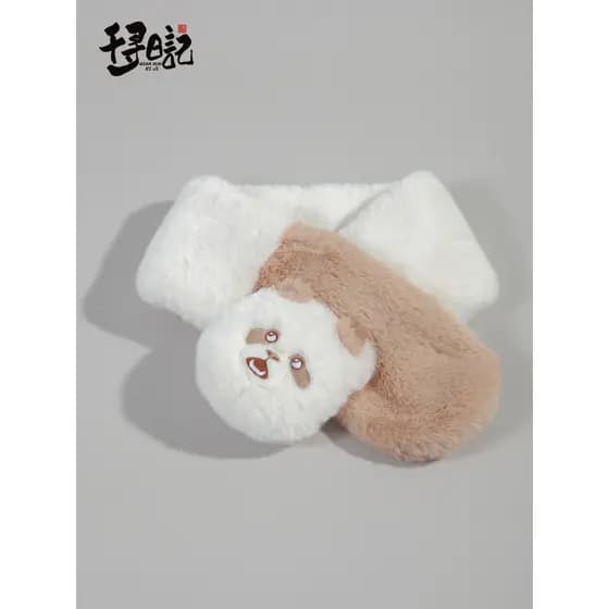 Cachecol feminino inverno 2024 novo estilo bonito Panda preto branco crianças cachecol casal simples All-Match engrossad