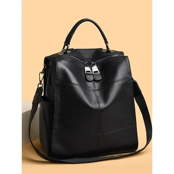 Primeira camada de couro mochila feminina couro genuíno saco feminino 2025 novo estilo bolsa mãe de meia-idade saco do m