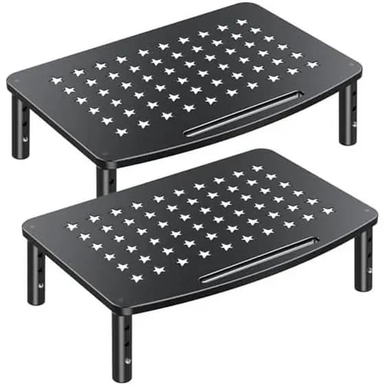 Zimilar 2 Pacotes De Suportes Para Monitor , Riser Ajustável De 3 Alturas Laptop , Impressora , iMac , PC , Suporte De M