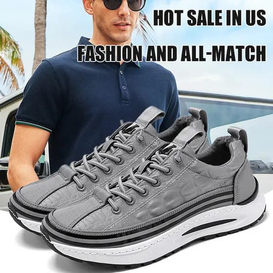 【Design Moderno】Korean Style Men's Casual Sneakers with Thick Soles Tênis Masculino/Sapatos Casuais/Solado Grosso