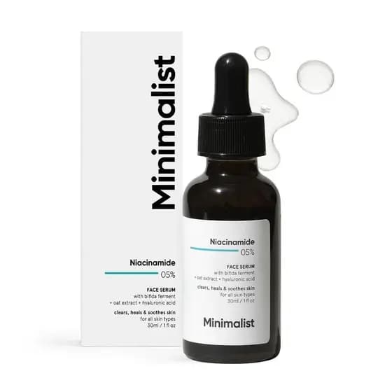 Sérum Minimalista com 5% de Niacinamida e Ácido Hialurônico para uma Pele Clara | Reduz manchas/marcas de acne, minimi
