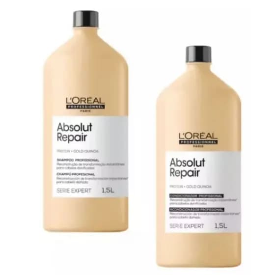 Absolut Repair Gold Quinoa Shampoo e Condicionador de 1,5L - L'Oréal