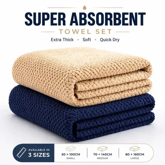 Toalha de Banho Auqa-X, Combo Econômico de 2 Peças, Super Macia, Altamente Absorvente, Tamanho Grande, Adequada para Uso