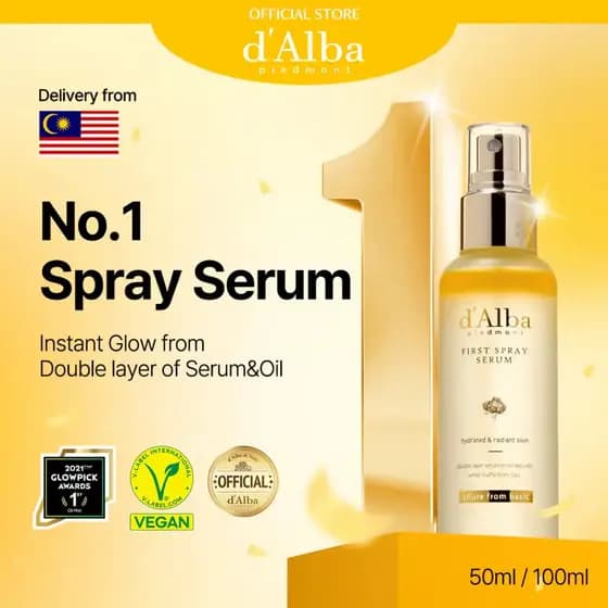 d'Alba White Truffle First Spray Serum 50ml & 100ml Cuidados com a Pele - Sérum Antioxidante e Niacinamida