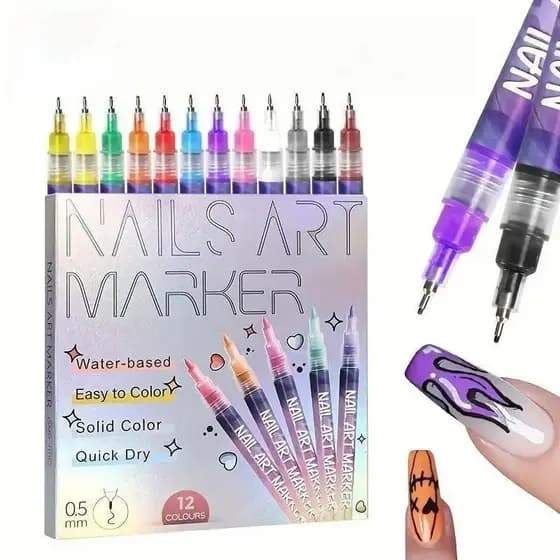 Presente para o Dia dos Namorados: Caneta Cutics Doodle para Arte de Unhas DIY, Pintura Acrílica de Secagem Rápida e Bor
