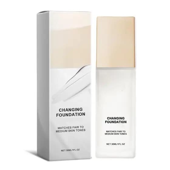 Base de Maquiagem que Muda de Cor, Hidratante e Leve, para Pele Madura, Cobertura Natural para Todos os Tons de Pele (E-