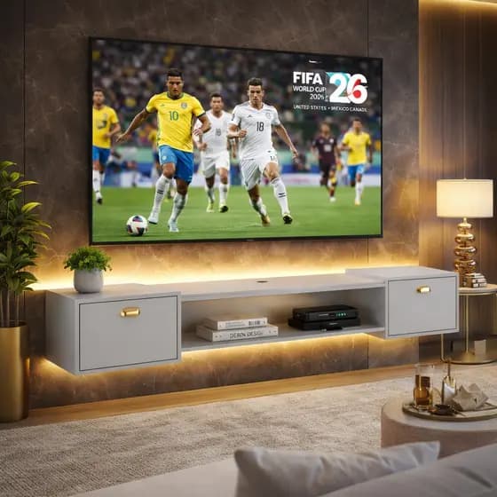 Rack Home Suspenso Leao Moderno 2 Portas TV Polegadas Lançamento