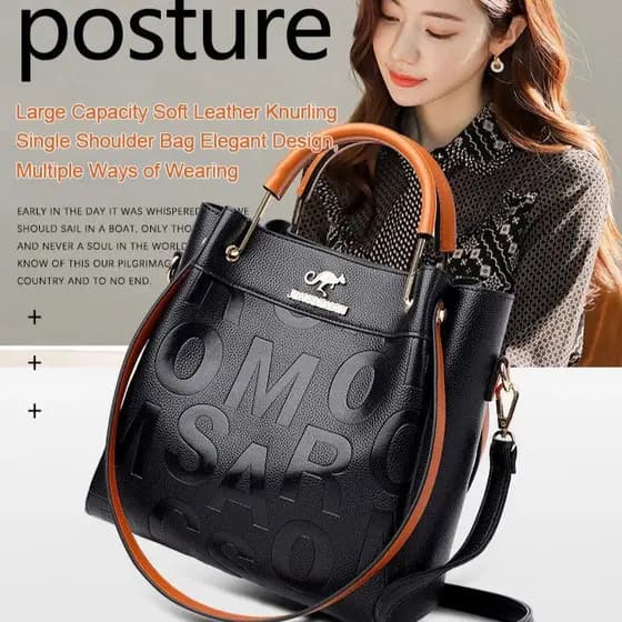 Bolsa tote feminina de couro premium de alta qualidade.