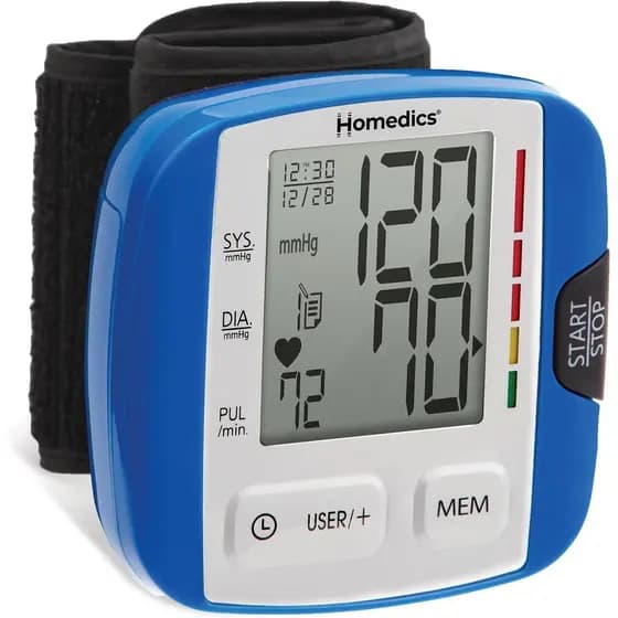 Monitor HoMedics, Medidor de Pulso Automático com Operação Simples de Um Toque, Armazena até 30 Medições para 2 Usuários