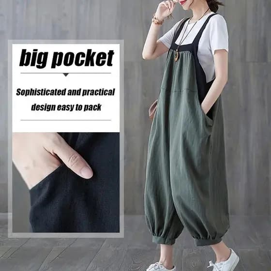【Ajuste Perfeito】Calça Macacão Verão Confortável Cintura Alta - Calça Harém Feminina/Looks Modernos/Roupas de Verão
