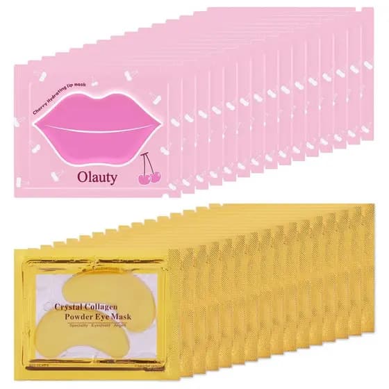 30 Pares de Máscara Labial e Máscara para Olhos, Protetor Labial em Grande Quantidade, Kit para Ressaca, Bálsamo Labial