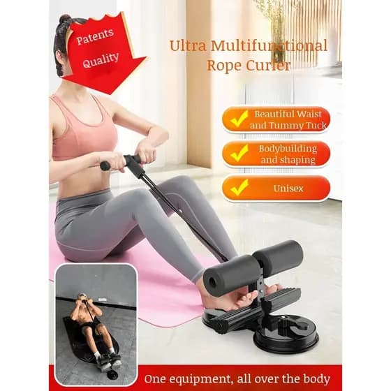 【Fácil De Usar Em Casa】เชือกดึงถ้วยดูดคู่ อุปกรณ์ออกกําลังกายที่บ้าน เชือกผูกคงที่ Auxiliar/Abdominais/Fitness