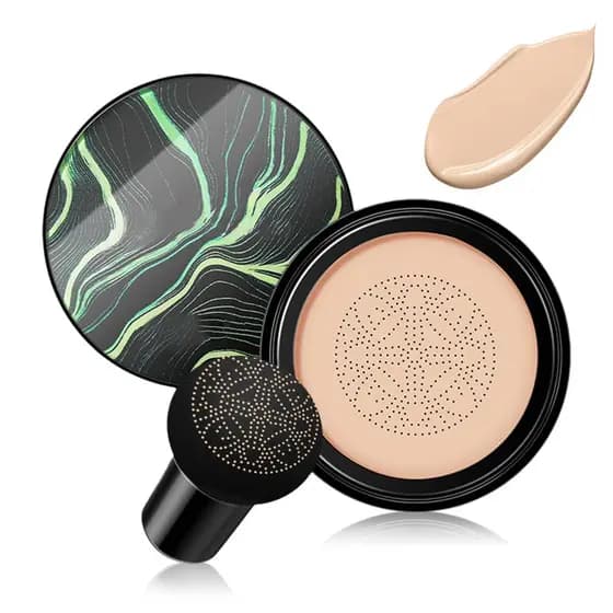 2026 Novo CC Cream com Aplicador em Forma de Cogumelo, Base de Maquiagem para Mulheres Mais Velhas, Perfeito para Tons d