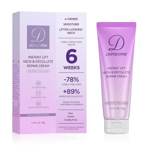 Retinol, Colágeno e Ácido Hialurônico para Firmeza do Pescoço – Antienvelhecimento para o Pescoço, para Firmeza e Tonifi