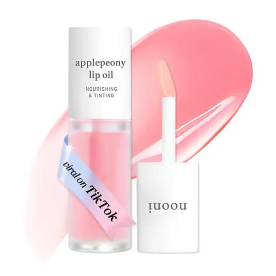 Óleo Labial Coreano NOONI - Applepeony | De longa duração, hidratante, volumizador, revitalizante para lábios secos, à