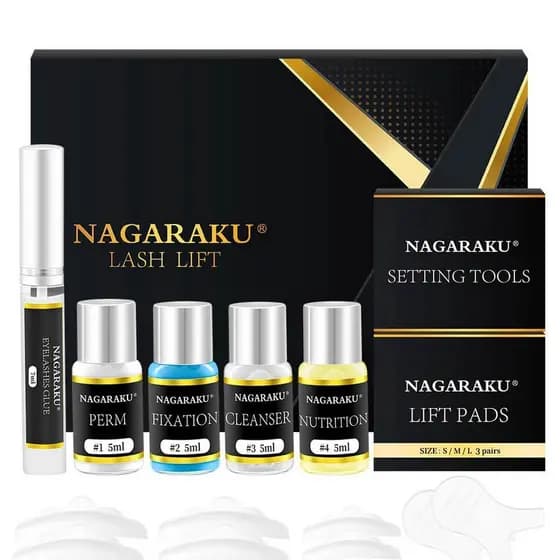 Kit Lash Lift Nagaraku e Brown Lamination Para Cílios e Sobrancelhas Profissional