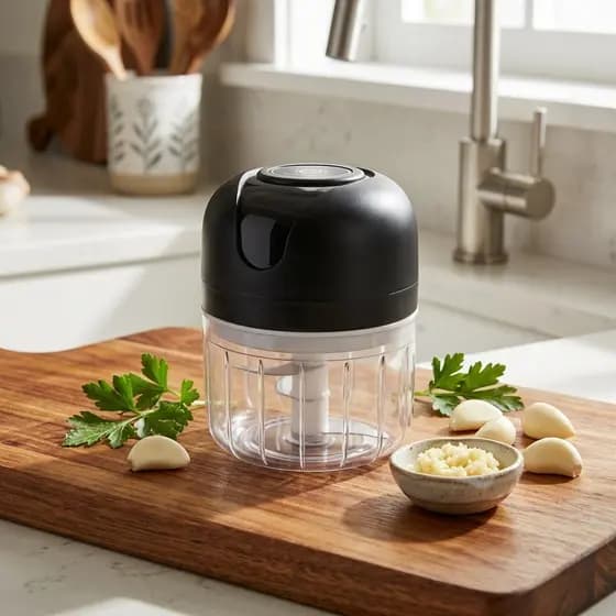 Moedor De Carne Portátil Mini Processador Triturador Elétrico Alimentos 250ml Sem Fio Tempero Frango Alho Forte