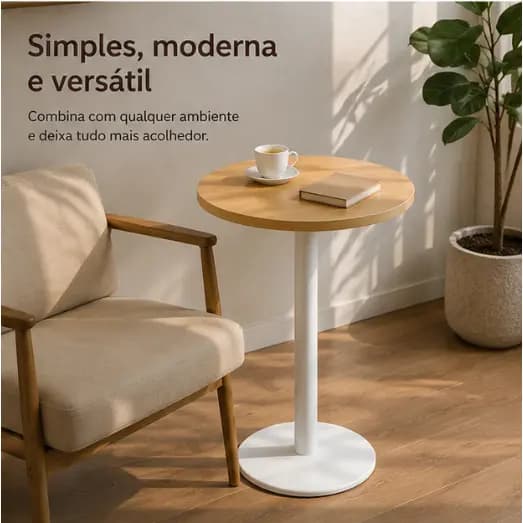 Mesa de Bar quadrada redonda, altura fixa, Base de Metal, mesa lateral adequada para café e família