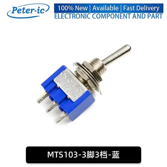 (1-5 Unidades) MTS102 Interruptor De Alternância Em Miniatura Azul MTS-103/202/203 Alimentação Oscilante De 3 Pinos E 6